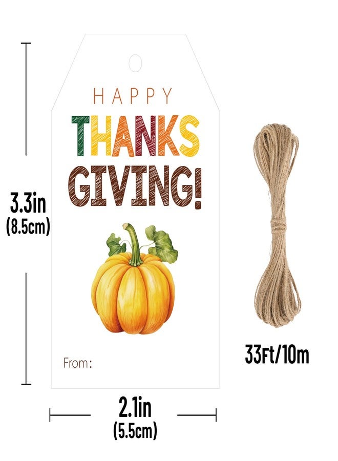 جيجاكرافت بطاقات هدايا عيد الشكر من jijAcraft مع خيط - 50 قطعة، بطاقات هدايا عيد شكر سعيد، 3.3 × 2.1 بوصة، بطاقات أسماء على شكل يقطينة خريفية لتغليف هدايا عيد الشكر، وتوزيعات الحفلات، وبطاقات المعايدة، وأكياس الحلوى - Image 2